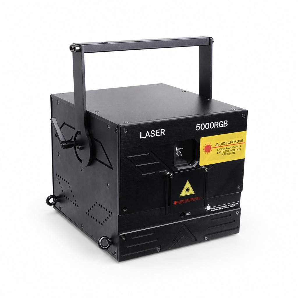 Laser 5W RGB stage laser rental in Phuket standing on floor