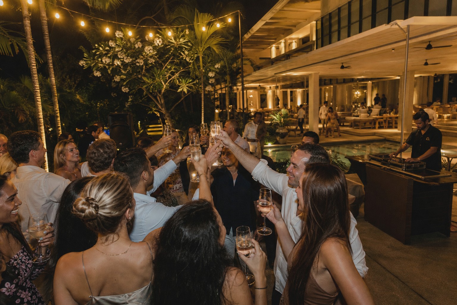 Birthday party celebration with DJ and guests in Phuket