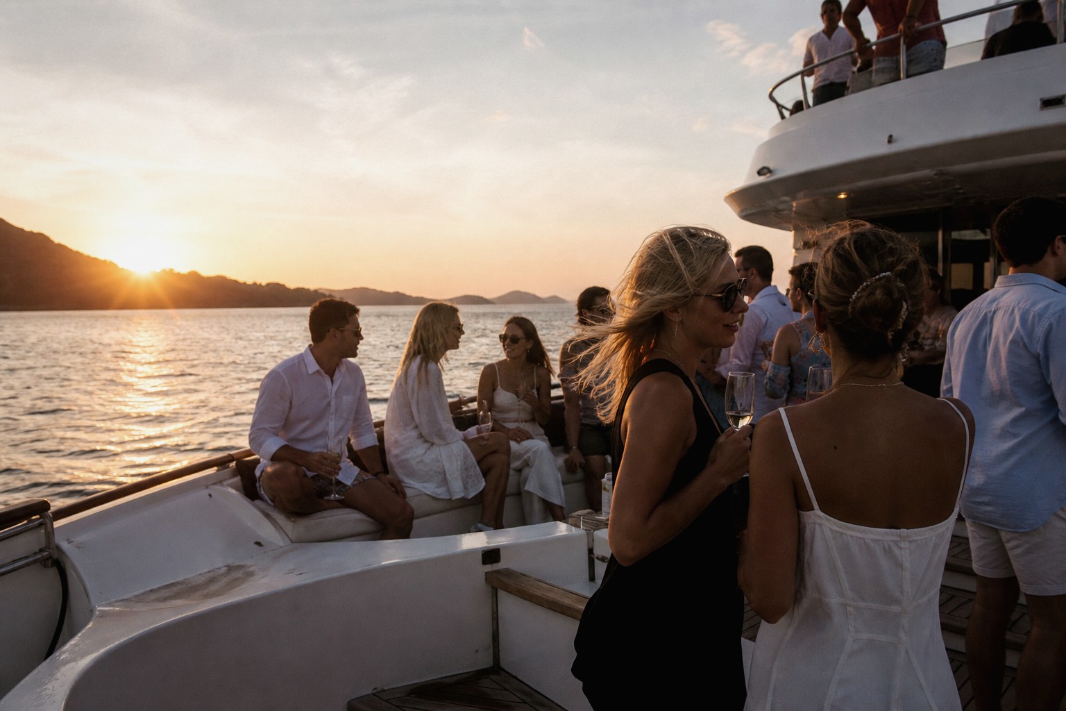 Yacht event production at sunset in Phuket