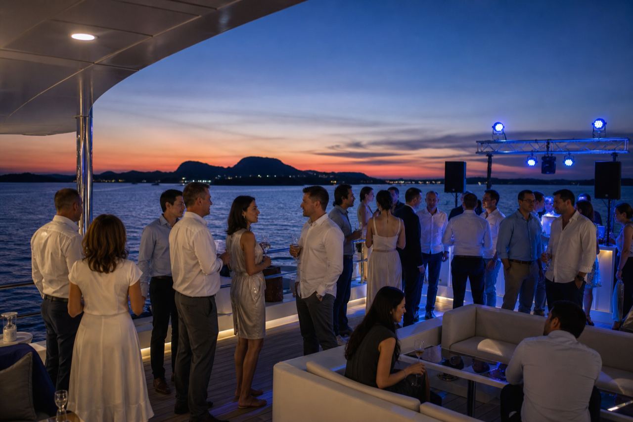 Corporate boat event with professional production in Phuket